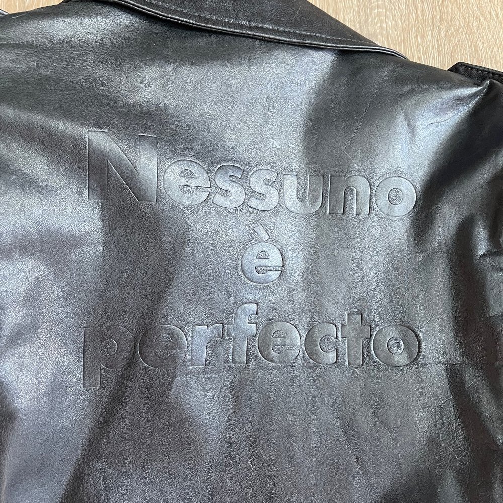 Auc Versace Leather Bomber Black Jacket - Picture 7 of 17